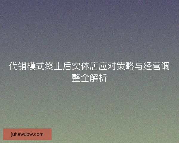 代销模式终止后实体店应对策略与经营调整全解析 代销模式终止后实体店应对策略与经营调整全解析