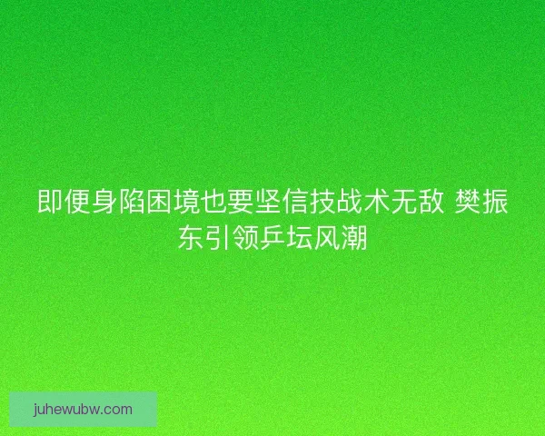 即便身陷困境也要坚信技战术无敌 樊振东引领乒坛风潮 即便身陷困境也要坚信技战术无敌 樊振东引领乒坛风潮